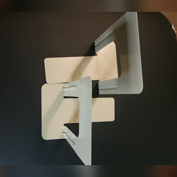 Modern Cream Metal Bookends - Picture 2 of 6